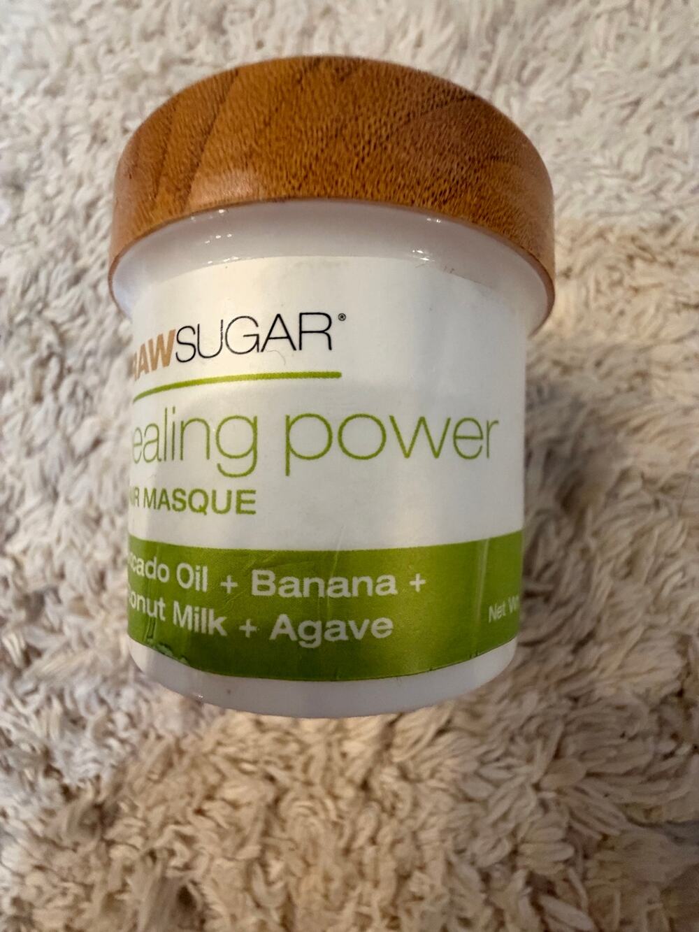 Raw Sugar Healing Power Hair Masque Avocado Oil, Banana, Coconut Milk 71g.